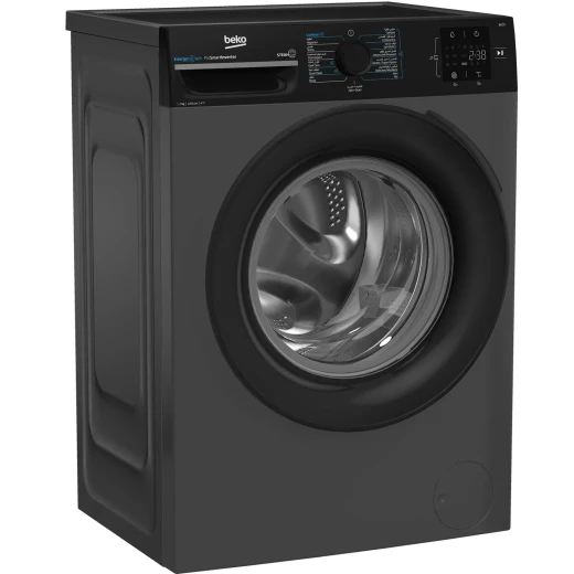 غسالة بيكو 7 كغم لون أنثراسيت، سرعة دوران 1200 RPM، محرك إنفرتر موفر للطاقة A+++، أداء قوي وغسيل عميق مع برامج متعددة، تشغيل هادئ وكفاءة عالية في استهلاك الماء والكهرباء، مثالية للاستخدام المنزلي اليومي - بيكو - Image 2