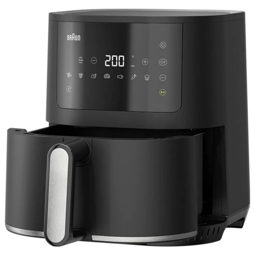 قلاية هوائية براون MultiFry 5 HF5030 لون أسود بسعة 6 لتر، 8 برامج طهي، تقنية RealAir لتوزيع الهواء الساخن، طهي صحي بدون زيت، متعددة الاستخدام للقلي والشوي والخبز، سهلة الاستخدام والتنظيف للمطبخ اليومي - Image 2