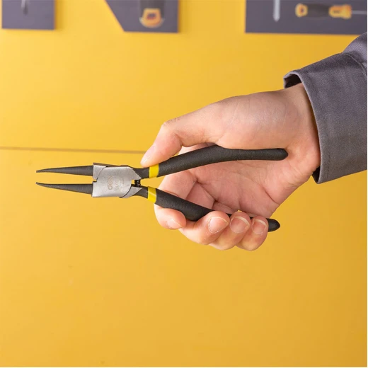 طقم كماشات حلقات ديل إي دي إل 104407 مقاس 7 إنش عدد 4 قطع، أدوات يدوية احترافية بطلاء أسود، مصممة لفك وتركيب الحلقات المعدنية بدقة عالية، مناسبة لأعمال الصيانة الميكانيكية والإصلاحات الصناعية والمنزلية - ديلي - Image 4
