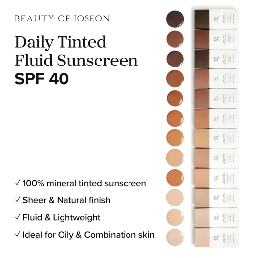 Beauty of Joseon Daily Tinted Fluid Sunscreen SPF 40, Face Moisturizer, #MN230 - Image 6