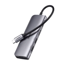 UGREEN CM195 USB-C to HDMI Hub Adapter, 2x USB 3.0, SD/TF Card Reader, Gray