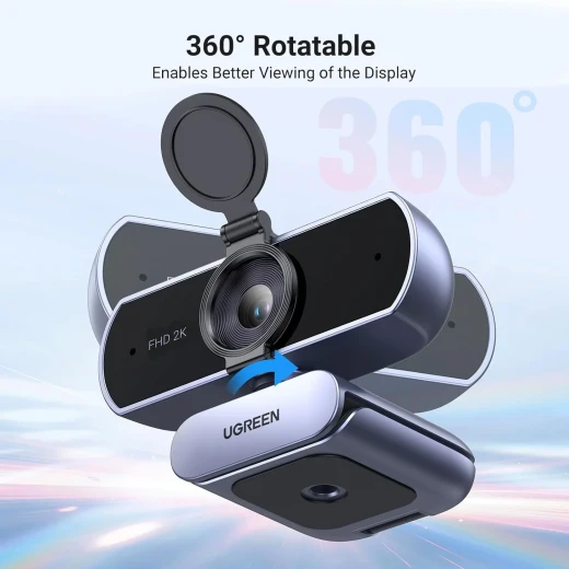 كاميرا ويب Ugreen CM717 بدقة 720p HD مع تركيز تلقائي، ميكروفون مدمج، اتصال USB 2.0، 30 إطارًا في الثانية، متوافقة مع أنظمة التشغيل Windows و Mac و Linux، لون أسود - يوجرين - Image 3