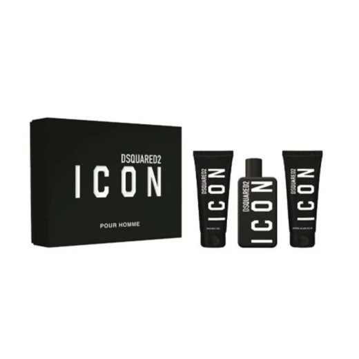 Dsquared2 Icon Pour Homme Eau de Parfum 3-Piece Gift Set for Men from Dsquared2 – luxury woody aromatic fragrance with fresh citrus and spice notes, includes shower gel and aftershave balm, perfect for gifting and daily wear. Dsquared2 Icon Pour Homme Eau de Parfum 3-Piece Gift Set for Men from Dsquared2 – luxury woody aromatic fragrance with fresh citrus and spice notes, includes shower gel and aftershave balm, perfect for gifting and daily wear.