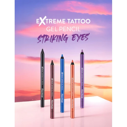 Flormar Extreme Tattoo Gel Pencil 005 Very Berry Waterproof Eyeliner 1.2g - Flormar - Image 6