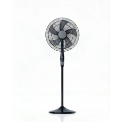 Goplin Stand Fan GOB-SF18-BK – Floor standing fan with stable base, 3 speed settings, oscillating head, and adjustable height for powerful and comfortable airflow with a practical design for home and office use