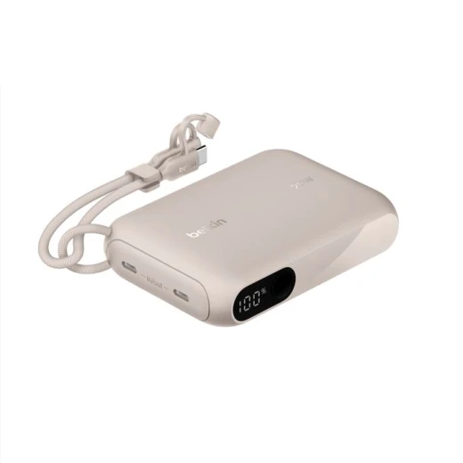 بنك طاقة بيلكن بوست تشارج 10K مع شاشة رقمية، 20 واط USB-C، رملي - بيلكين - Image 2