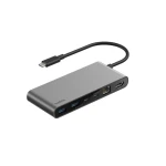 محول بيلكن كونكت 8 منافذ USB C مع إيثرنت 2.5 جيجابايت، أسود، يتضمن 2 منفذ USB A، يدعم دقة تصل إلى 8K، متوافق مع أجهزة متعددة