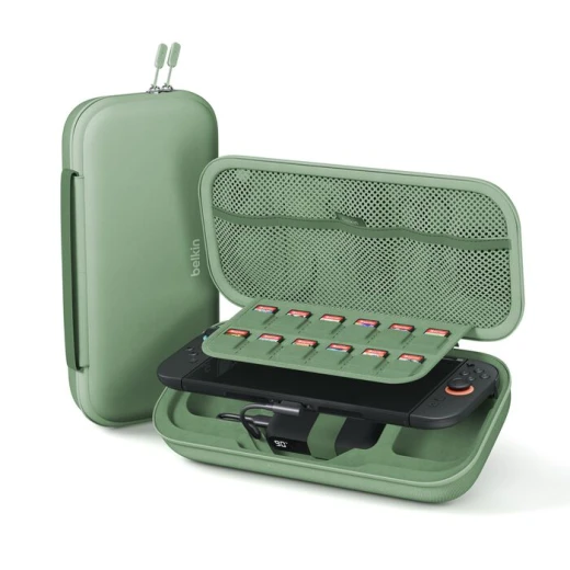 حافظة شحن Belkin Gaming Nintendo Switch 2 مع بنك طاقة 10000 مللي أمبير في الساعة، أخضر حافظة شحن Belkin Gaming Nintendo Switch 2 مع بنك طاقة 10000 مللي أمبير في الساعة، أخضر