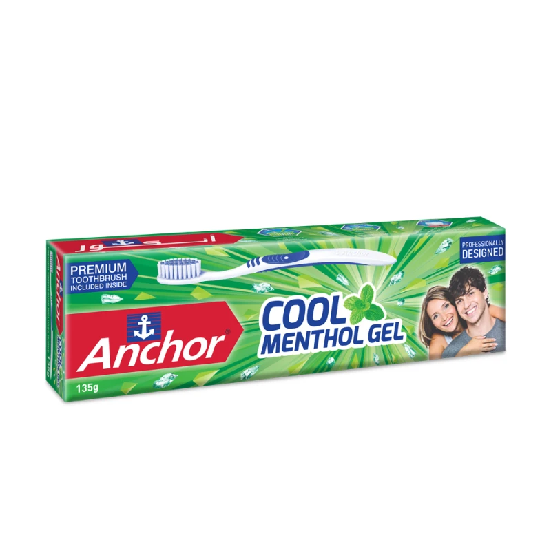 Anchor Cool Menthol Gel Toothpaste 135g. – with Free Toothbrush - Anchor
