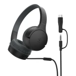 سماعات رأس سلكية للأطفال من بيلكن ساوند فورم ميني أسود مع دونجل USB C