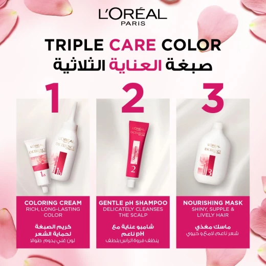 L'Oréal Paris Excellence 6.1 Deep Dark Ash Blonde Permanent Hair Color, Multi-Protecting, 1 Application - L'Oreal Paris - Image 2