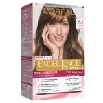 L'Oréal Paris Excellence 6.1 Deep Dark Ash Blonde Permanent Hair Color, Multi-Protecting, 1 Application - L'Oreal Paris