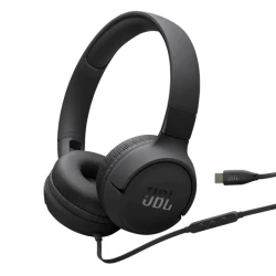 JBL Tune 520C On Ear Headphones Wired USB C Connection Over Ear Design 40mm Drivers Comfortable Fit Black Color Perfect For Music And Calls