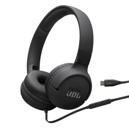 سماعات أذن JBL Tune 520C سلكية بمنفذ USB-C تصميم فوق الأذن مشغلات 40 ملم ملاءمة مريحة اللون الأسود مثالية للموسيقى والمكالمات سماعات أذن JBL Tune 520C سلكية بمنفذ USB-C تصميم فوق الأذن مشغلات 40 ملم ملاءمة مريحة اللون الأسود مثالية للموسيقى والمكالمات