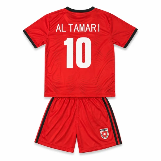 طقم منتخب الأردن لكرة القدم للأطفال – تيشيرت وشورت أحمر مع رقم 10، مقاسات من12-13 سنوات طقم منتخب الأردن لكرة القدم للأطفال – تيشيرت وشورت أحمر مع رقم 10، مقاسات من12-13 سنوات