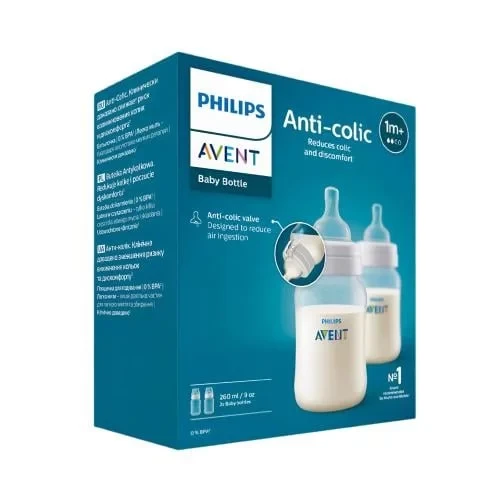 Philips Avent Classic Anti Colic Baby Bottle Plastic 260ml Set of 2 - Philips Avent - Image 2