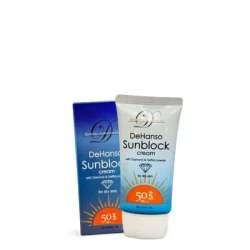 كريم صن بلوك ديهانسو مع بودرة الألماس والياقوت للبشرة الجافة بعامل حماية SPF50 حجم 50 جرام