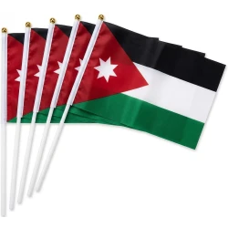 علم يدوي صغير الأردن مقاس 20×28 سم – علم مصغر عالي الجودة للمناسبات والتشجيع