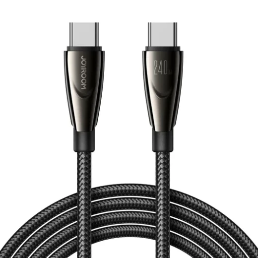 كيبل شحن Joyroom SA31 CC5 USB C إلى USB C بقوة 240 واط شحن فائق السرعة أسود 1.2 متر