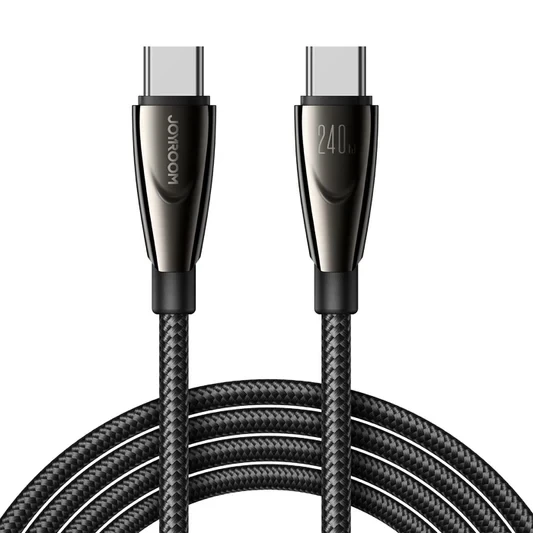 كيبل شحن Joyroom SA31 CC5 USB C إلى USB C بقوة 240 واط شحن فائق السرعة أسود 1.2 متر - جوي روم