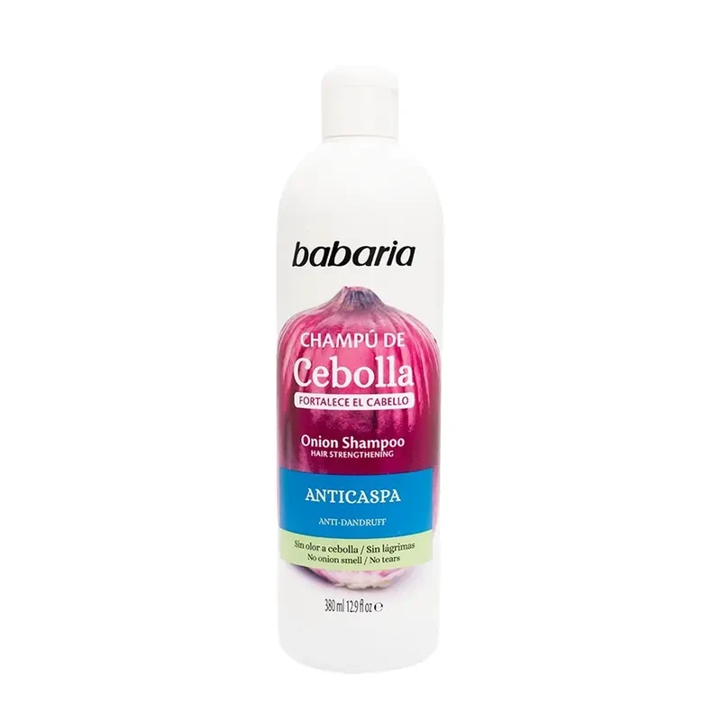 Babaria Anti Dandruff Onion Shampoo 380ml, Cleanses Scalp, Reduces Flakes, For Healthy Hair - Babaria