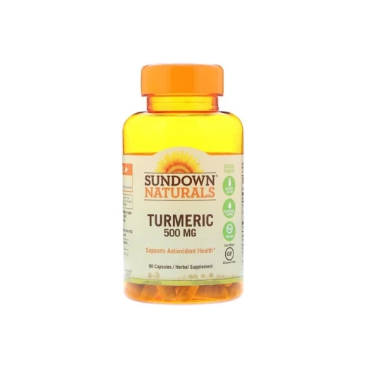 Sundown Naturals Turmeric 500mg Capsules, Supports Antioxidant Health, 90 Count
