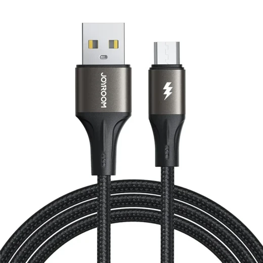 كابل شحن مايكرو USB Joyroom SA25 AM3، شحن سريع 3 أمبير، أسود بطول 3 أمتار، متين لنقل البيانات متوافق مع أجهزة متعددة كابل شحن مايكرو USB Joyroom SA25 AM3، شحن سريع 3 أمبير، أسود بطول 3 أمتار، متين لنقل البيانات متوافق مع أجهزة متعددة