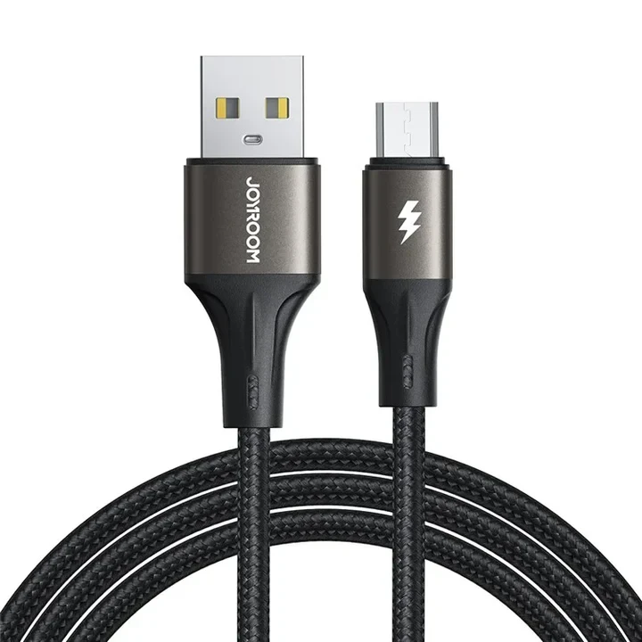 كابل شحن مايكرو USB Joyroom SA25 AM3، شحن سريع 3 أمبير، أسود بطول 3 أمتار، متين لنقل البيانات متوافق مع أجهزة متعددة - جوي روم