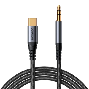 كابل صوت Joyroom SY-A07 USB-C إلى 3.5 ملم، صوت ستيريو عالي الدقة، أسود، 1.2 متر كابل صوت Joyroom SY-A07 USB-C إلى 3.5 ملم، صوت ستيريو عالي الدقة، أسود، 1.2 متر