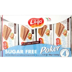 Lago Hazelnut Sugar Free Wafer Biscuits, Crunchy, Sweet Snacks, Pack of 1 4p