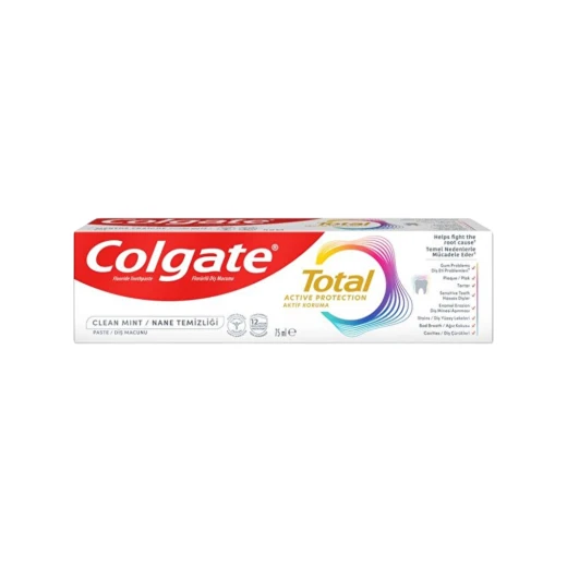 Colgate Total Clean Mint Toothpaste 75ml for Complete Oral Hygiene, Fights Plaque & Gingivitis, Provides Fresh Breath, and Strengthens Enamel, 24 Hour Protection Colgate Total Clean Mint Toothpaste 75ml for Complete Oral Hygiene, Fights Plaque & Gingivitis, Provides Fresh Breath, and Strengthens Enamel, 24 Hour Protection