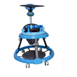 Multi-Functional Baby Walker – Adjustable Height, Pushing Handle, Toys, Awning & Foldable Design – 360° Wheels – Comfortable & Safe Seat