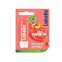 Labello Peach Shine Lip Balm Moisturizing 4.8g for Women, Provides Long Lasting Hydration, Enriched with Peach Extracts, Leaves Lips Soft and Supple, Daily Lip Care Essential