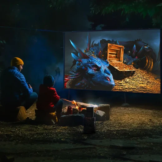إكس جيمي Halo+ بروجكتور محمول بدقة 1080P Full HD LED DLP وسطوع 700 ISO Lumens مع نظام Android TV ودعم HDR10 وHLG وChromecast وبلوتوث 5.0 وWiFi وتصحيح تلقائي للانحراف وتركيز تلقائي وبطارية مدمجة وتجربة سينما منزلية حتى 200 بوصة وأداء ألعاب بزمن استجابة منخفض - إكس جيمي - Image 8