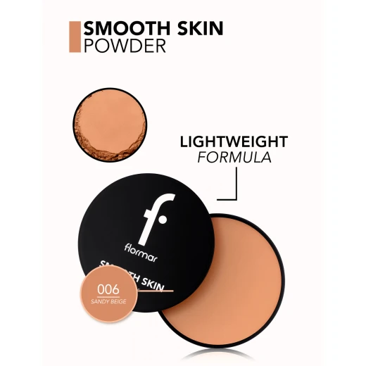 Flormar Smooth Skin Compact Powder Matte Finish 006 Sandy Beige 17g - Flormar - Image 2