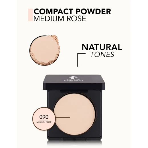 بودرة فلورمار المضغوطة C.Powder لون وردي متوسط 090، مكياج وجه يدوم طويلاً، 11 جم - فلورمار - Image 3