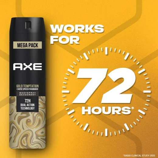 مجموعة بخاخ الجسم مزيل العرق AXE جولد تمبتيشن ودارك تمبتيشن للرجال، حماية طويلة الأمد من الروائح الكريهة، 215 مل و 150 مل - AXE - Image 2