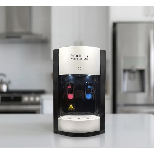 Family Table Water Dispenser 2 Taps - Black 1100S Pipeline or Top Load Family Table Water Dispenser 2 Taps - Black 1100S Pipeline or Top Load