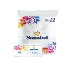 Sanabel Facial Tissues 300 Sheets - 2 Ply Soft Tissue Paper - Pack of 10 Boxes for Daily Use