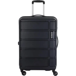 American Tourister Tracker Hardside Medium 68 cm Spinner Luggage Black Durable Polypropylene Scratch Resistant