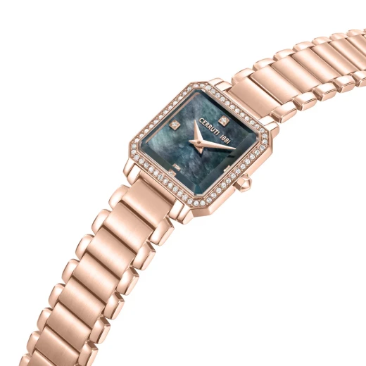 Cerruti 1881 Women's Rose Gold Swiss Made Quartz Movement Analog Wristwatch with Stainless Steel Band and Date Display - Cerruti 1881 - Image 3