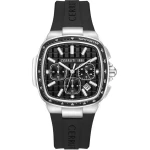 Cerruti 1881 Classic Men's Watch CIWGO0050002 Silver Stainless Steel Black Silicone Sapphire Crystal Water Resistant 30m - Cerruti 1881