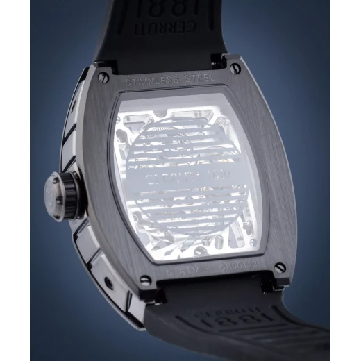 Cerruti 1881 Ovaro Gents Watch CIWGR0012302 Transparent Dial Stainless Steel IP Black Silicon Strap 41mm Water Resistant 50m - Cerruti 1881 - Image 7