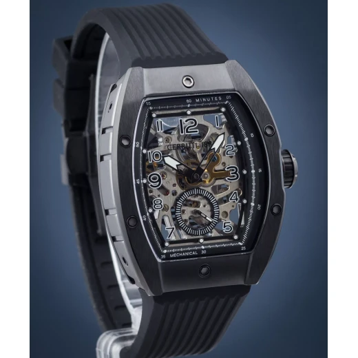 Cerruti 1881 Ovaro Gents Watch CIWGR0012302 Transparent Dial Stainless Steel IP Black Silicon Strap 41mm Water Resistant 50m - Cerruti 1881 - Image 9