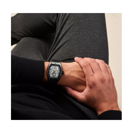 Cerruti 1881 Ovaro Gents Watch CIWGR0012302 Transparent Dial Stainless Steel IP Black Silicon Strap 41mm Water Resistant 50m - Cerruti 1881 - Image 8