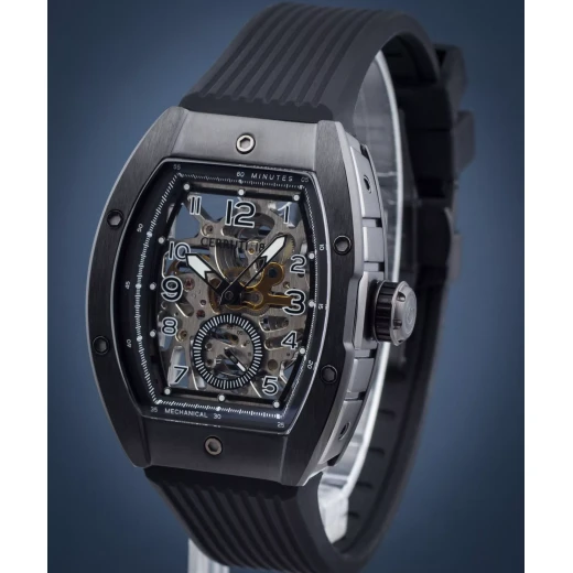 Cerruti 1881 Ovaro Gents Watch CIWGR0012302 Transparent Dial Stainless Steel IP Black Silicon Strap 41mm Water Resistant 50m - Cerruti 1881 - Image 10
