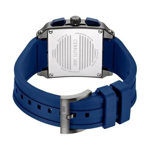 Cerruti 1881 Odissea Master Dual Time Men's Watch CIWGQ0084903 Blue Silicone Strap - Cerruti 1881 - Image 2
