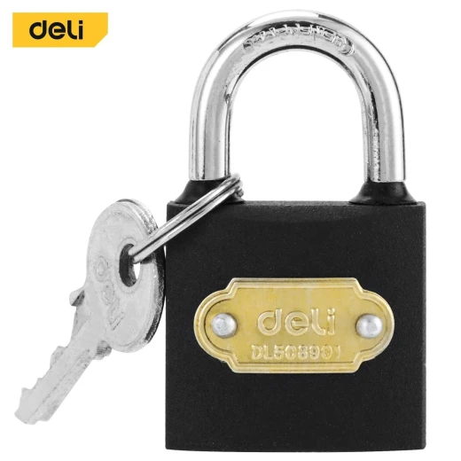 قفل فولاذي ديلي+ 32 ملم EDL508901، مفتاح زنبركي، متين، مضاد للسرقة قفل فولاذي ديلي+ 32 ملم EDL508901، مفتاح زنبركي، متين، مضاد للسرقة