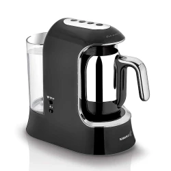 Korkmaz Aqua Kahvekolik Turkish Coffee Machine Black 700W with Thermo Balance Technology and 1.2 Liter Water Tank