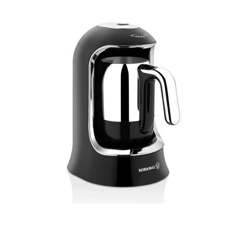 Korkmaz Kahvekolik Automatic Turkish Coffee Machine Black 4 Cup Capacity 400W Thermo Balance Technology